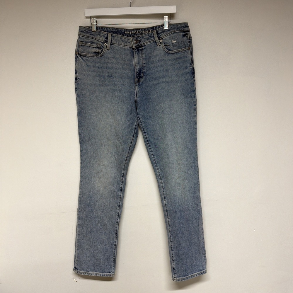 American Eagle Women Skinny Jeans Size 12 Light Wash Blue Denim High Rise